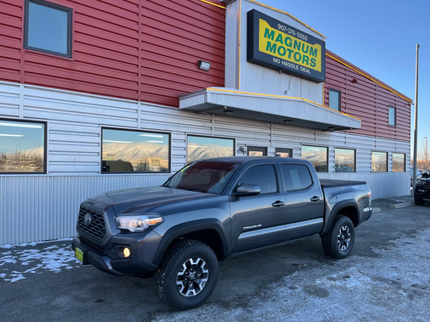 2022 Gray Toyota Tacoma TRD Off Road Double Cab V6 6AT 4WD (3TMCZ5AN6NM) with an 3.5L V6 DOHC 24V engine, 6A transmission, located at 1960 Industrial Drive, Wasilla, 99654, (907) 274-2277, 61.573475, -149.400146 - Photo#0